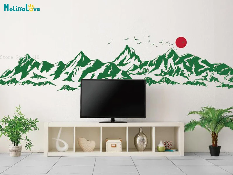 

Наклейка на стену горы с птицами Melissalove