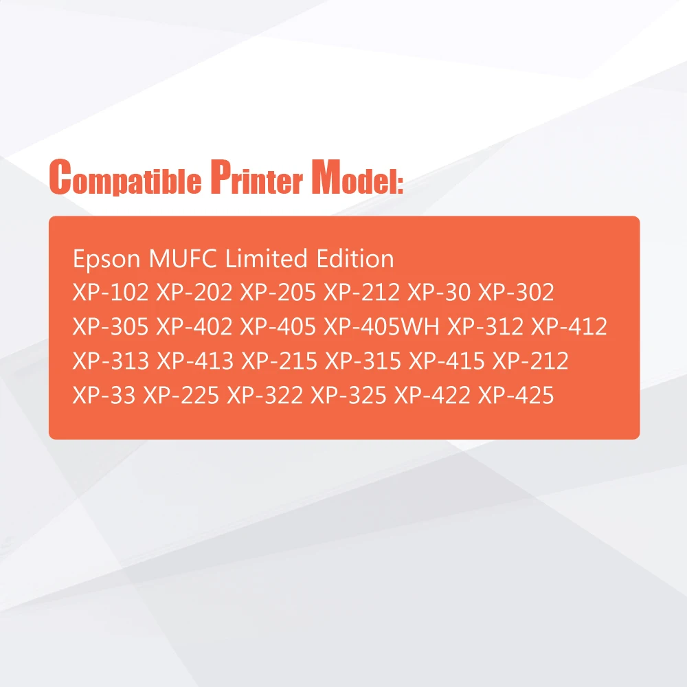 Совместимость 18XL черный сменный картридж для принтера Epson T1811 18 XL XP30 XP102 202 305 405 205 302