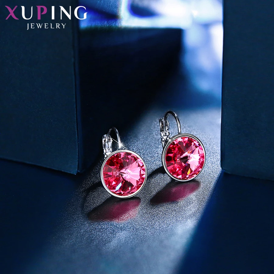 Xuping стильные элегантные блестящие серьги-кольца с кристаллами от Swarovski Подарок на годовщину для женщин девочек M99-20641