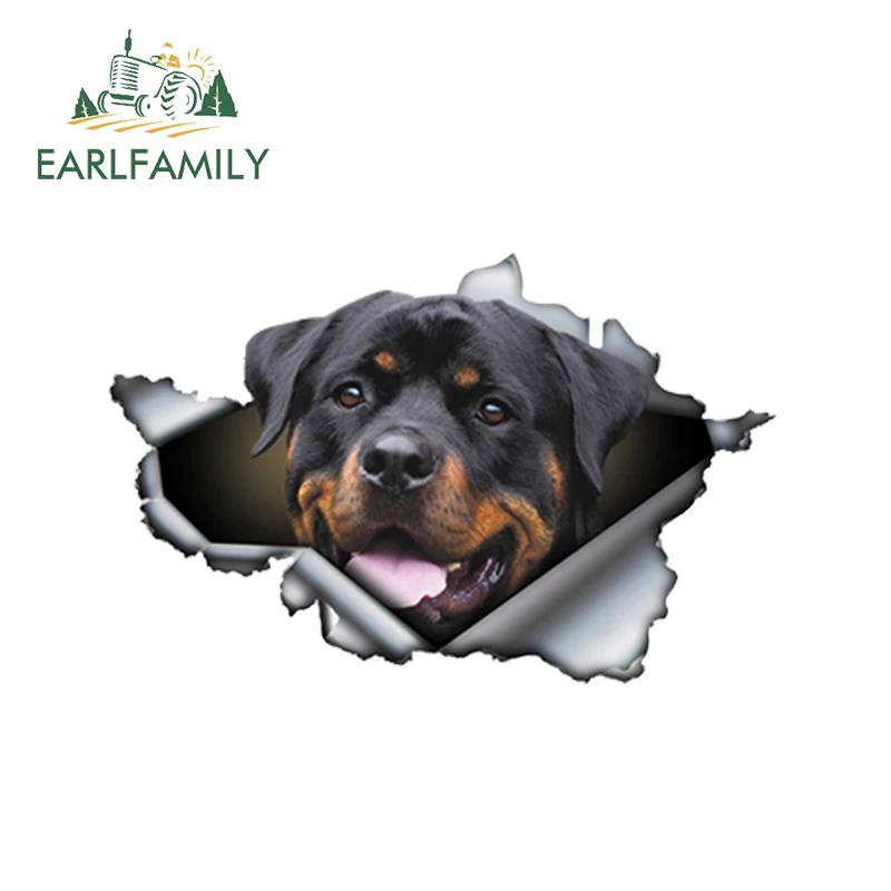 EARLFAMILY, 13 см x 8,4 см, забавные Ротвейлеры, автомобильные наклейки, рваные металлические наклейки, светоотражающие наклейки, s, для домашних животных, собак, наклейки, 3D, ротт, автомобильный стиль