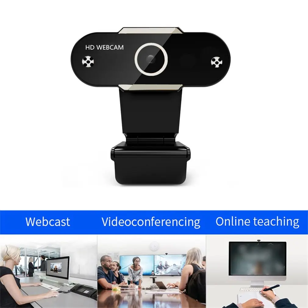 

1080P HD Webcam with Mic Rotatable PC Desktop Web Camera Cam Auto Focus For PC Online Learning Video Call