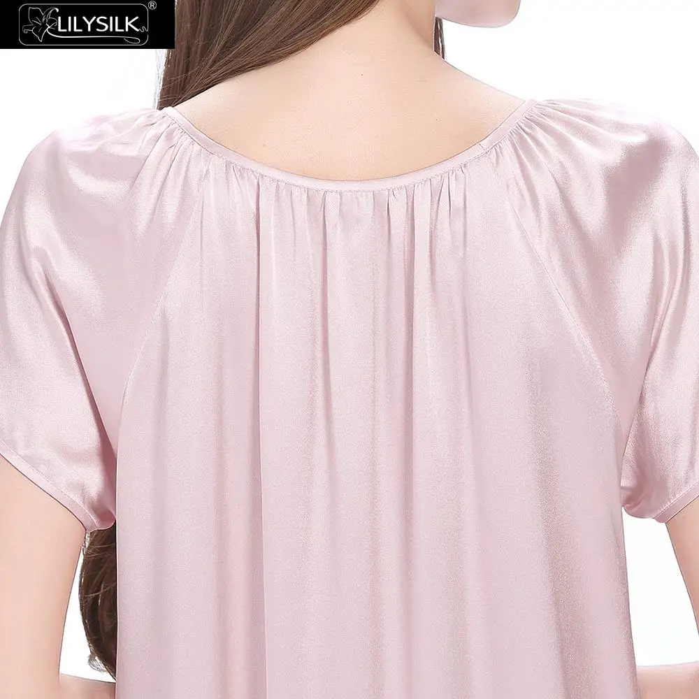 Ночная сорочка LilySilk Женская из чистого 100 шелка пикантная ночная рубашка с