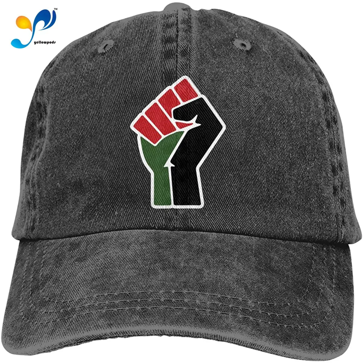 

Black Red Green Fist Vintage Jeans Baseball Cap Black Live Matter Denim Hat Adjustable Cotton Trucker Cap For Men And Women