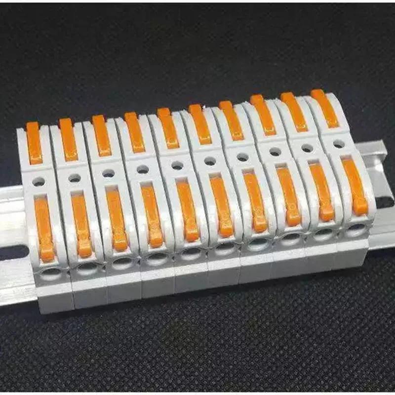 

50pcs Din Rail Wire Connector Terminal Block PCT-211 Quick Wiring Compact Splicing Conductor Fast Cable Connector Conductor