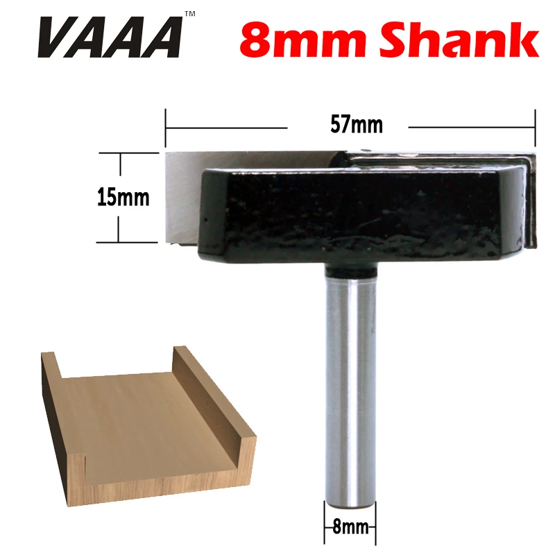 VAAA 1PC 8mm Shank Cleaning Bottom Router Bits with 8mm Shank,2-3/16 Cutting Diameter for Surface Planing Router Bit