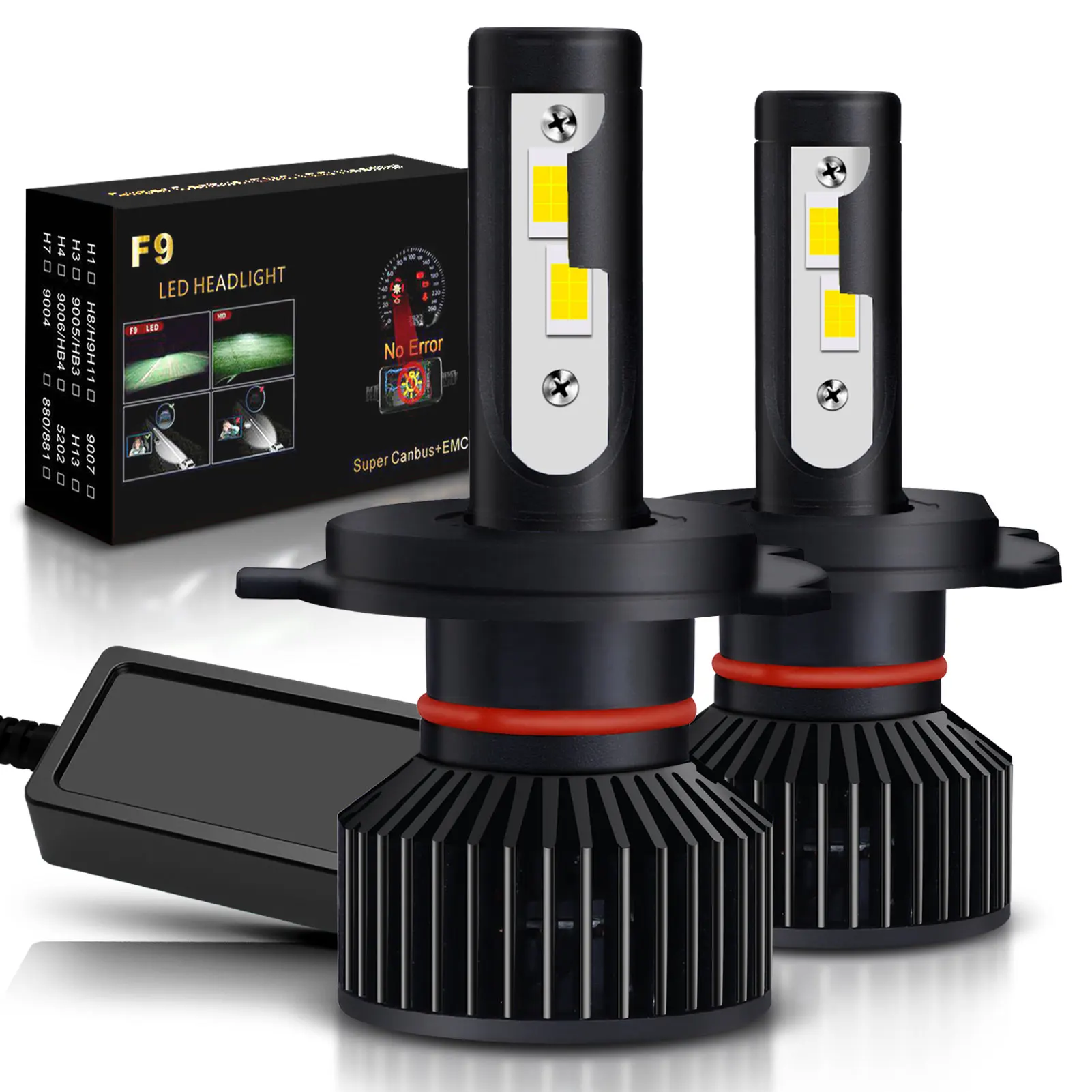 

COOLFOX Super Car Headlights Turbo Luces Led H4 9005 9006 hb4 H1 H7 H8 H11 LED Canbus Zenon Bulbs Auto Lamp 12v 72w 36w 8000Lm