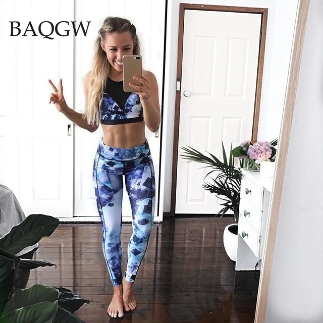 

Сексуальный сетчатый прозрачный бюстгальтер, леггинсы для фитнеса, Женский комплект из двух предметов, цветная контрастная Спортивная оде...