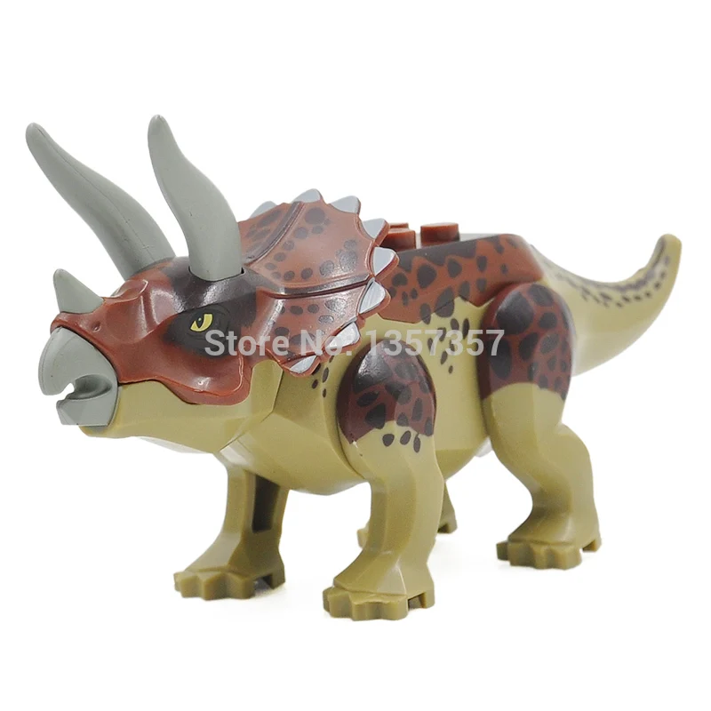 

24pcs/lot Jurrassic Set Movie Jurassic Dinosaur T-Rex Velociraptor Triceratops Allosaurus Building Blocks Model Bricks Toy