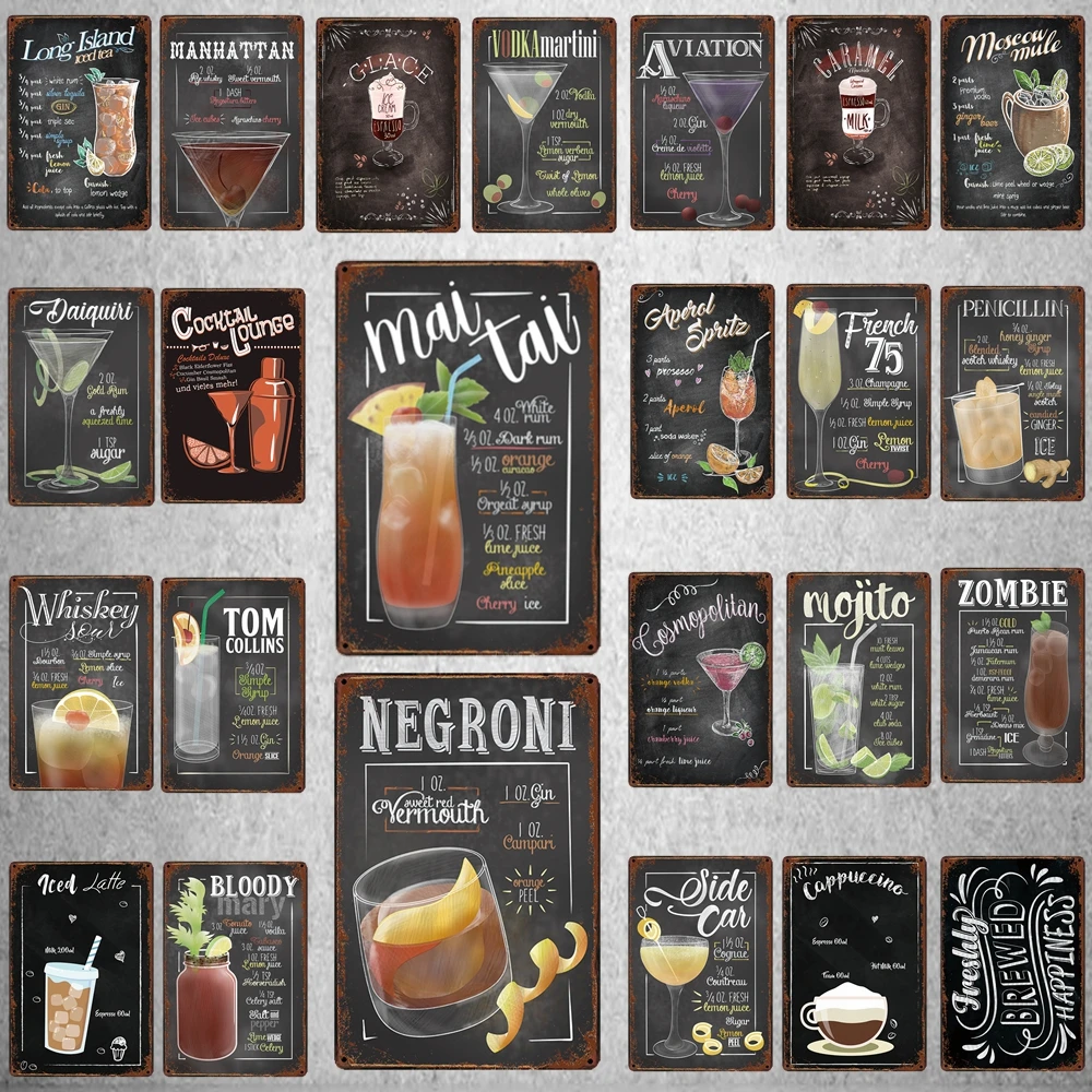 

[YZFQ] Goblet Tin Signs Metal Plate Wall Pub Kitchen Restaurant Home Art Decor Vintage Iron Poster Cuadros TP-374A