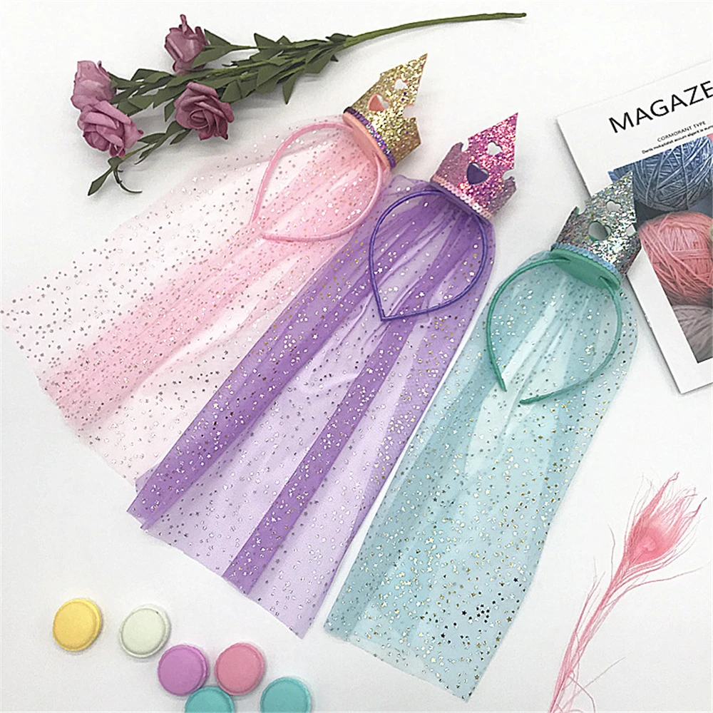 

Girls Fancy Dress Accessories Snow Queen Tiara Crown Kids Gift Princess Costume Cos-play Crown Hair Clip 2020 New Arrival