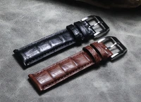 handmade crocodile leather watchband 21 22mm 20mm leather strap retro style for pam wrist bracelet metal watch belt accessories
