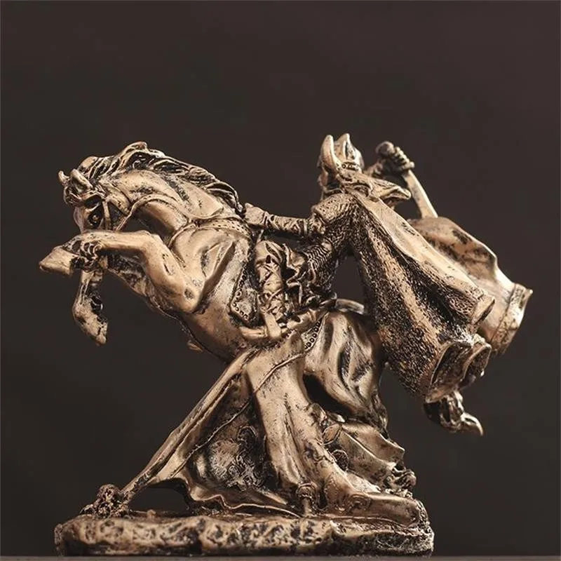 

Ancient Greece Sparta Sculpture Home Decoration Character Figurine Middle Ages Resin Retro European Knights Armor Warrior Statue