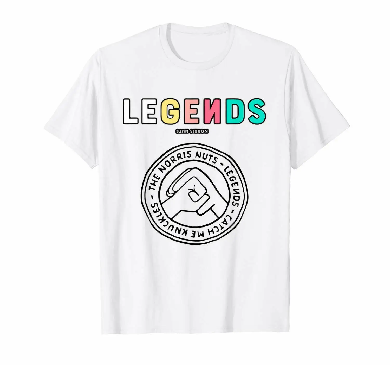 

The Norris Nuts Legends Catch Me Knuckles Funny White T-Shirt S-3Xl