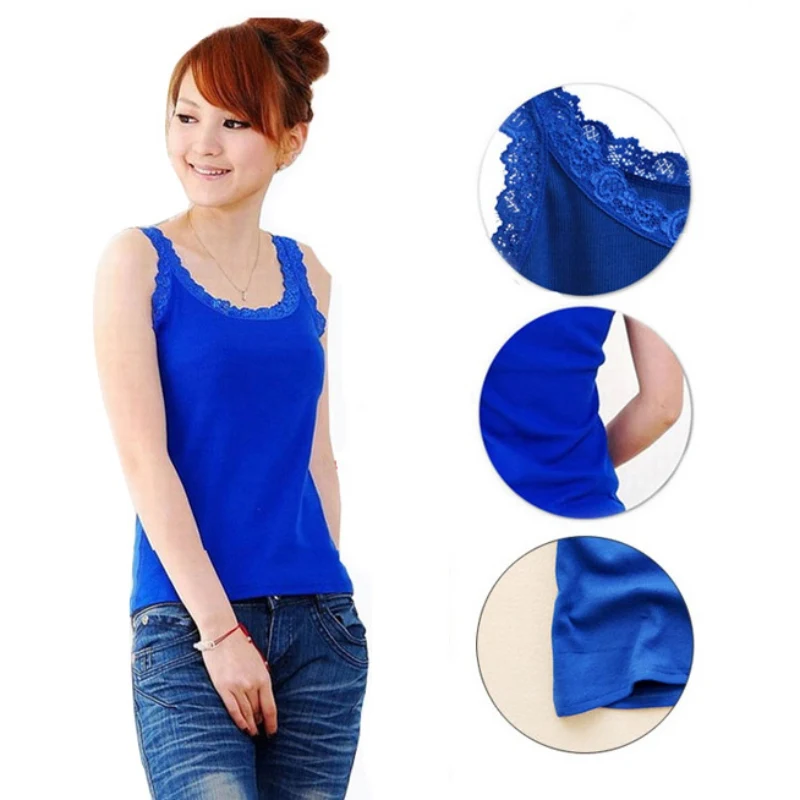 Женский сексуальный кружевной топ без рукавов с круглым вырезом Женская