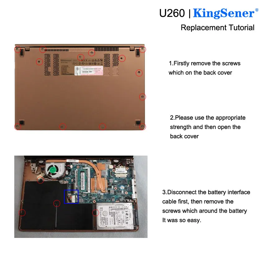 KingSener Новый L09M4P16 Аккумулятор для ноутбука Lenovo IdeaPad U260 серии 57Y6601 KB3072 14 8 V 39WH |