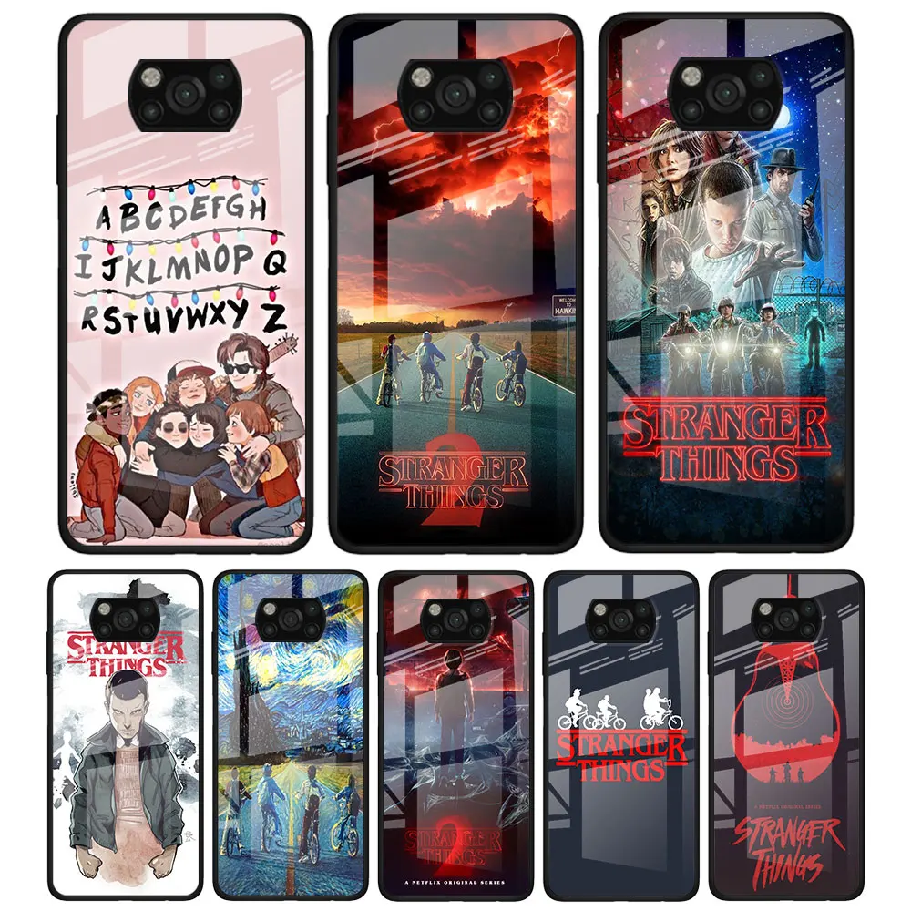 

Stranger Things Lights for Xiaomi Poco X3 NFC F3 M2 F3 F2 X2 X3 Pro Redmi Note 8 9 10 Pro 8T 9T 9S Tempered Glass Phone Case