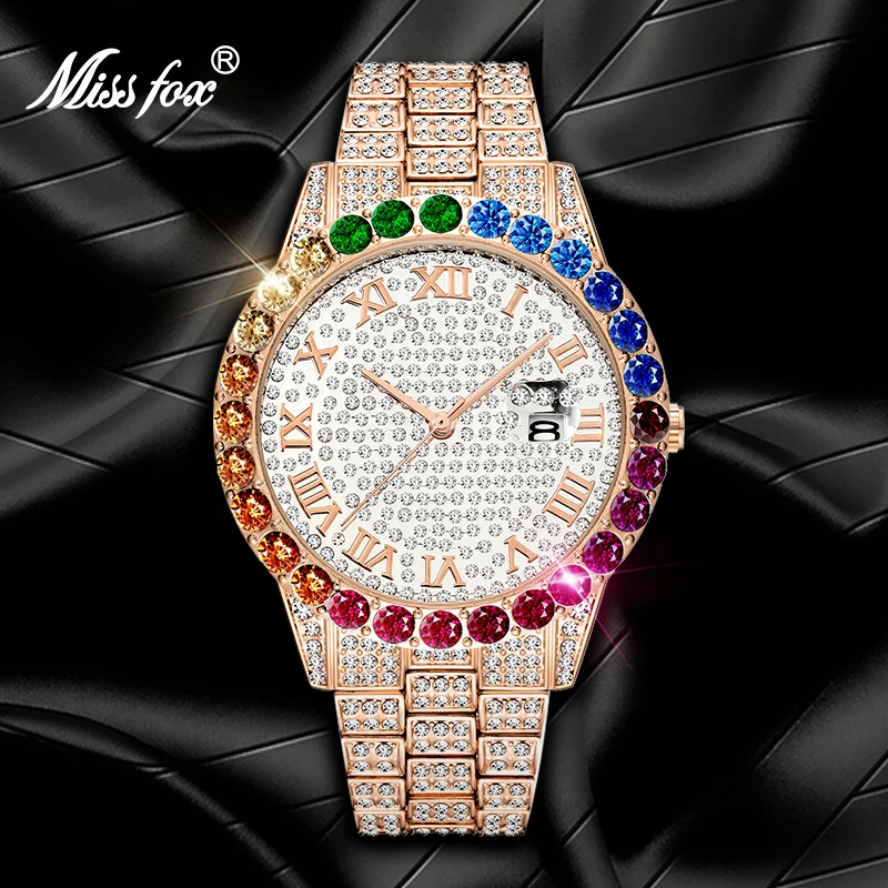 Фото Мужские наручные часы MISSFOX розовое золото топ-бренды 2020 модный стальной браслет с