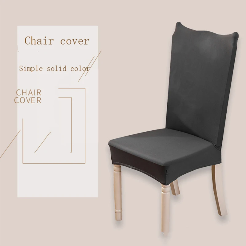 

1 piece of solid color high back chair cover high elastic office hotel restaurant restaurant home kitchen chair protective cover