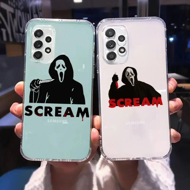 

Ghostface Scream Phone Case For Samsung A 51 50 52 12 21s 31 40 70 71 note S 20 10 21 ultra plus fe clear coque shell