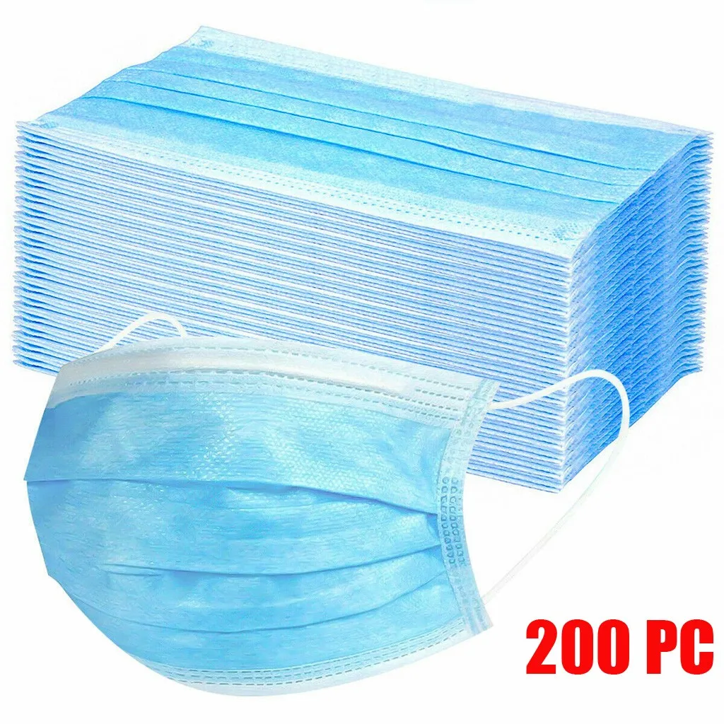 

Fast Delivery Mask Disposable Non Wove Meltblown Cloth 3 Layer Ply Filter Mask Mouth Face Mask Breathable Earloops Masks