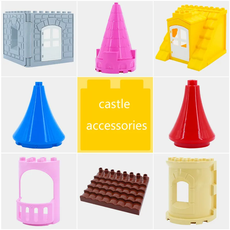 Конструктор с большими частицами сборные кубики замок декорации Настенная крыша