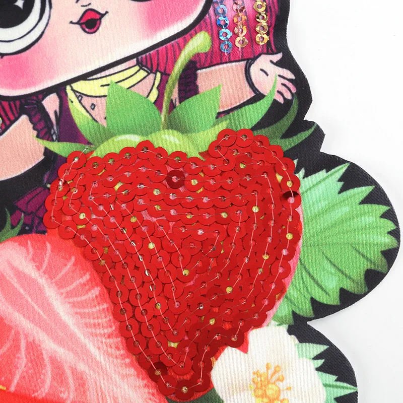 Kawaii Sequined Honey Girl Big Patch Diy Sew on Iron Clothing Apparel Decorative Accessories Daughter Gift Sticker | Дом и сад