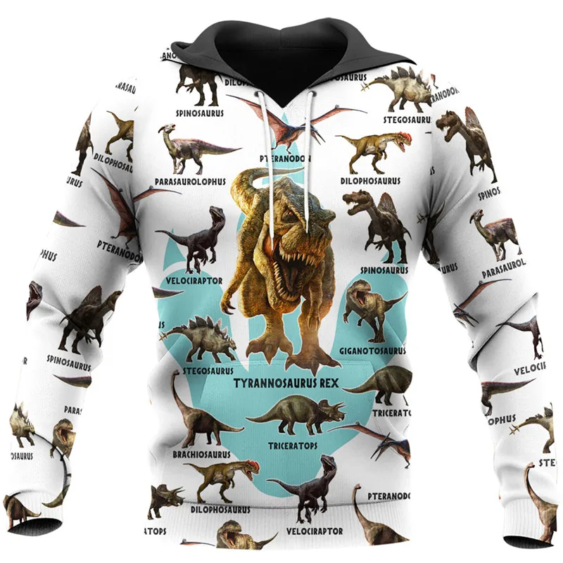 

New fashion autumn and winter hoodie dinosaur camouflage 3D full print zipper hoodie unisex Harajuku casual street sweatshirt