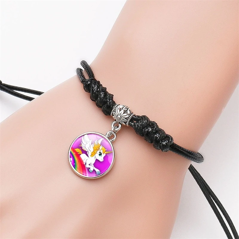 Браслеты с мультяшным единорогом для детей браслет подвеской из синего Пони