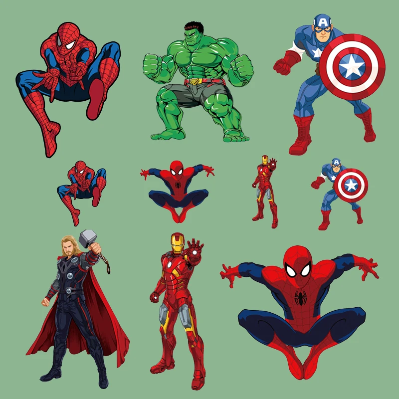1 шт. Marvels Мстители Человек-паук аниме Наклейка Железный На наклейки для одежды накладная заплата для одежды для мальчиков теплопередача Декор
