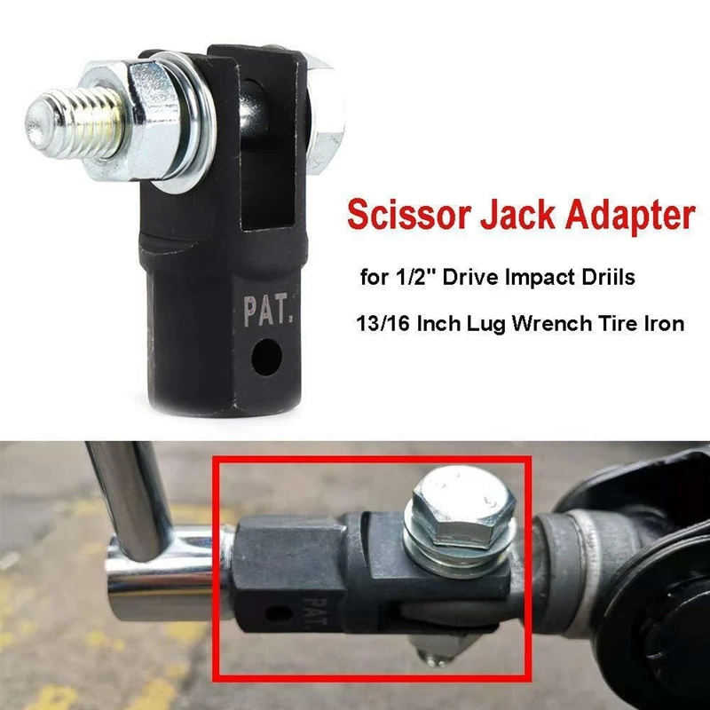 

Scissor Jack Adaptor 1/2 inch for Use with 1/2 Inch Drive Or Impact Wrench Tools