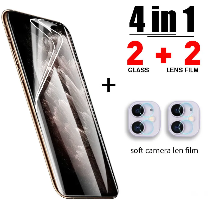 

4in1 Curved surface Screen Protector Glass for iPhone 12 11 Pro XS Max 7 8 6 Plus Full Cover Tempered Glass for iPhone X SE2020