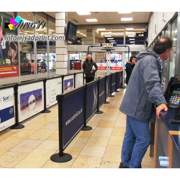 Рекламный выдвижной ремень барьер контроль толпы Stanchion логотип баннер
