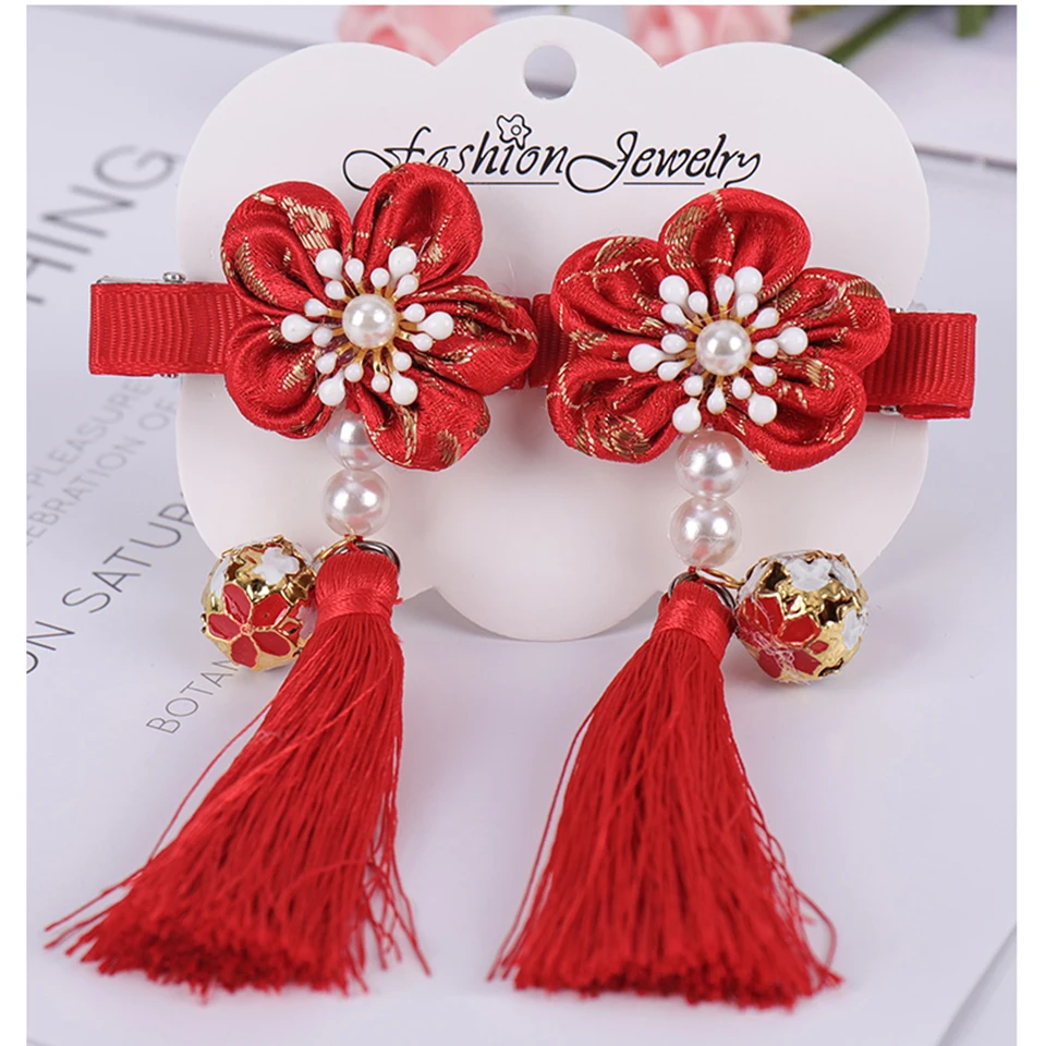 

2pcs Chinese Traditional Princess Tassels butterfly Hairpins Multi style Girls Hair Clips Children Kids Hair Accessories