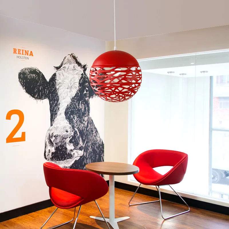 Современный Железный светодиодный подвесной светильник ажурная Металлическая