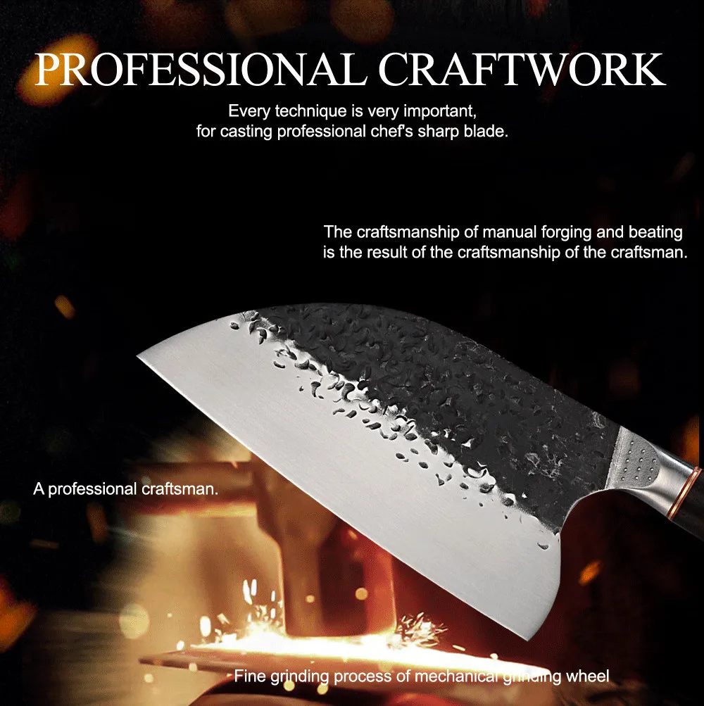 Кухонный нож 8 дюймов из нержавеющей стали кованый Мясник ручной работы ножи