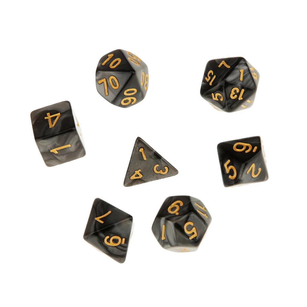 7 штук многогранные кости для игры в D20 D12 D10 D8 D6 D4 Вечерние & чашка кости|Кубики| |