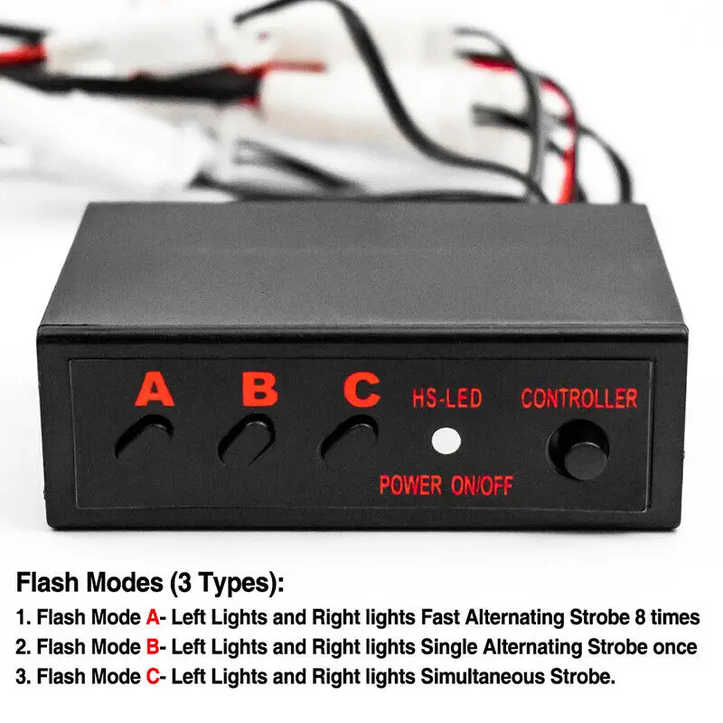 

DC 12V Strobe Lights 3W Waterproof Anti-collision For Cars White LED SUV