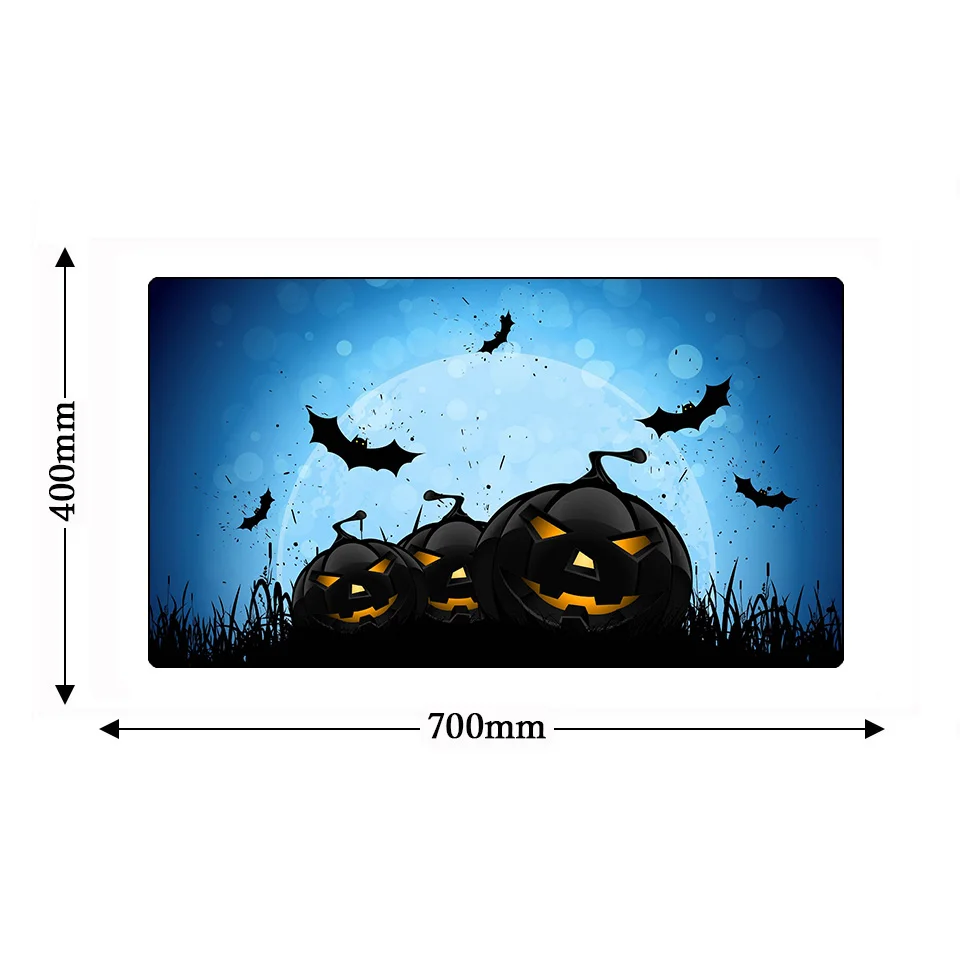 Большой игровой офисный ноутбук компьютер Хэллоуин тыква фонарь коврик для мыши