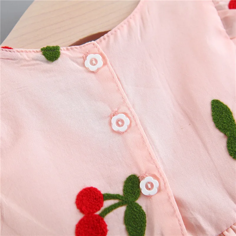 Хлопковое платье с вышивкой для маленьких девочек летнее новорожденных
