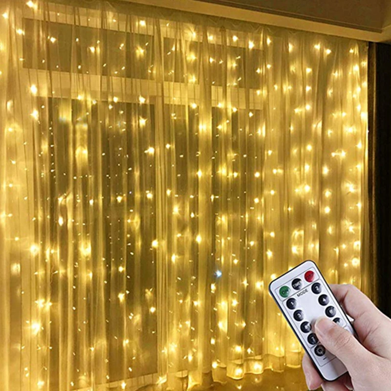 Светодиодный ная Гирлянда-занавеска с питанием от USB дистанционное управление