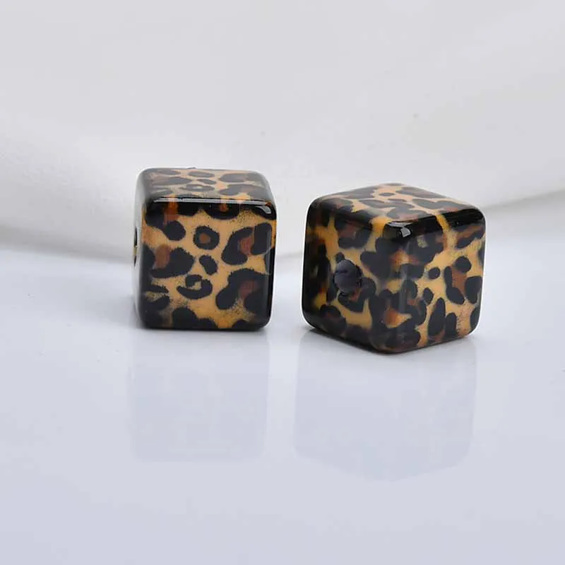Полимерный Леопардовый принт прямое отверстие квадратные серьги DIY аксессуары