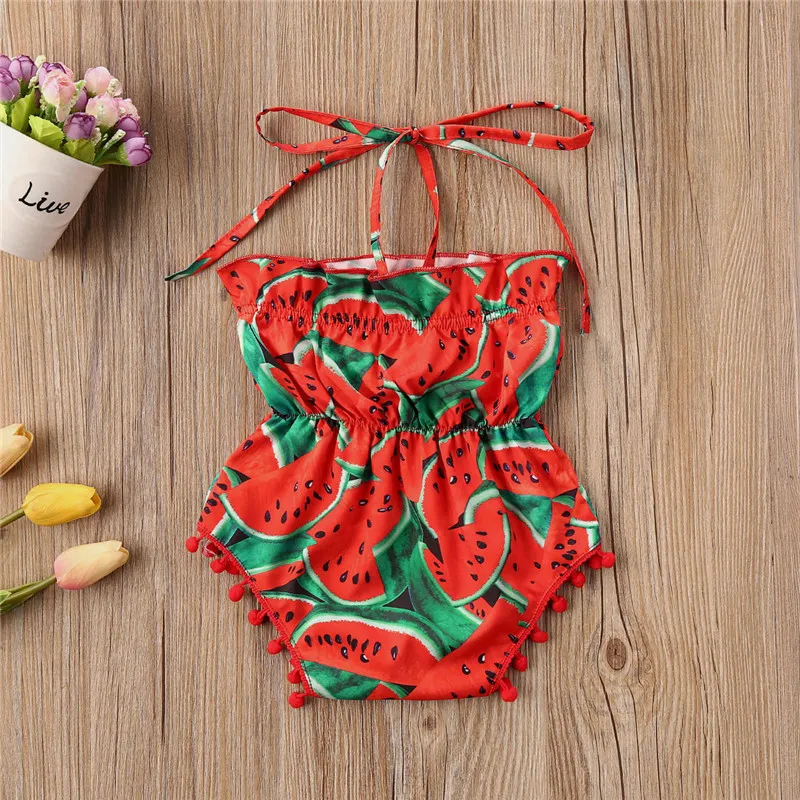 Комбинезоны для новорожденных девочек с принтом арбуза комбинезоны без рукавов