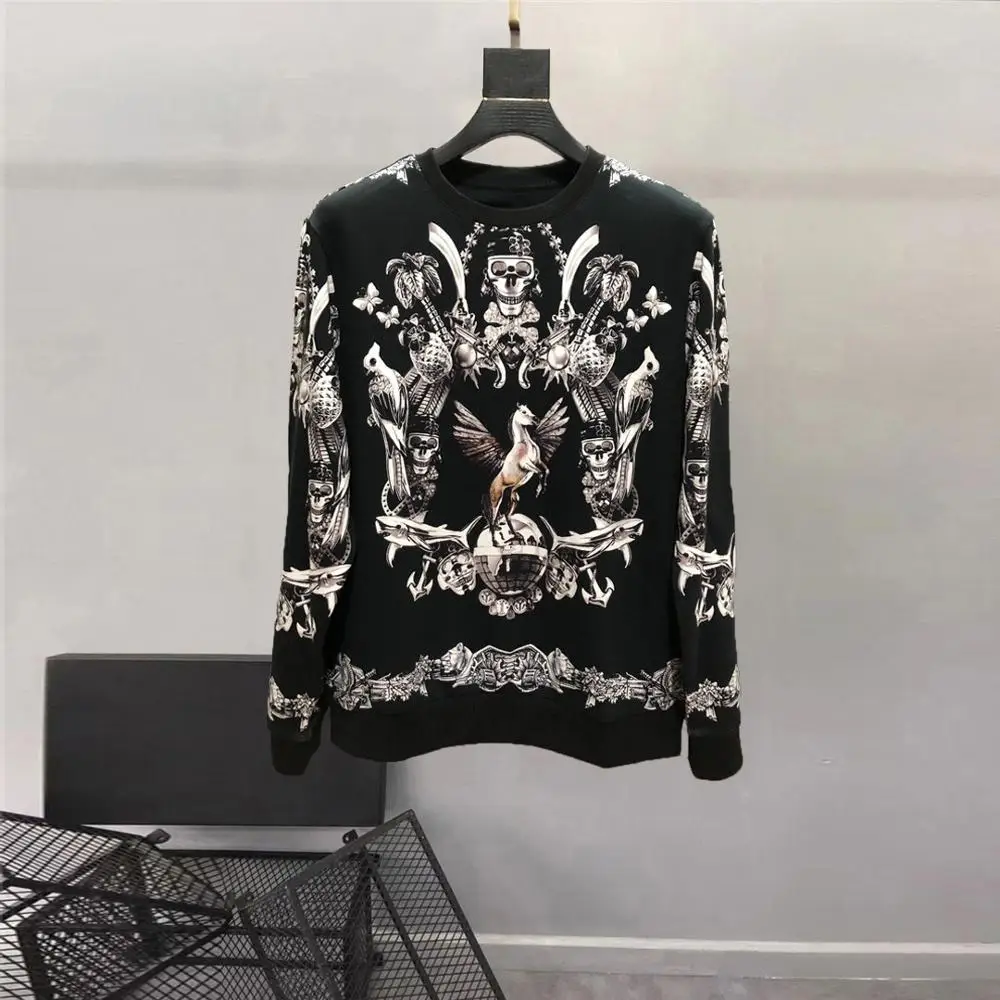 

Hot Fashion Men's Hip-hop O-neck Hoodies High quality print casual sweatshirt Tops A464