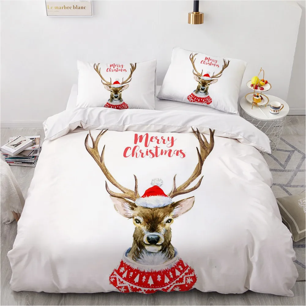 3D Christmas Design Bed Linen Comforter Quilt Cover Bedding Set Single King Queen Double Size Home Textile | Дом и сад