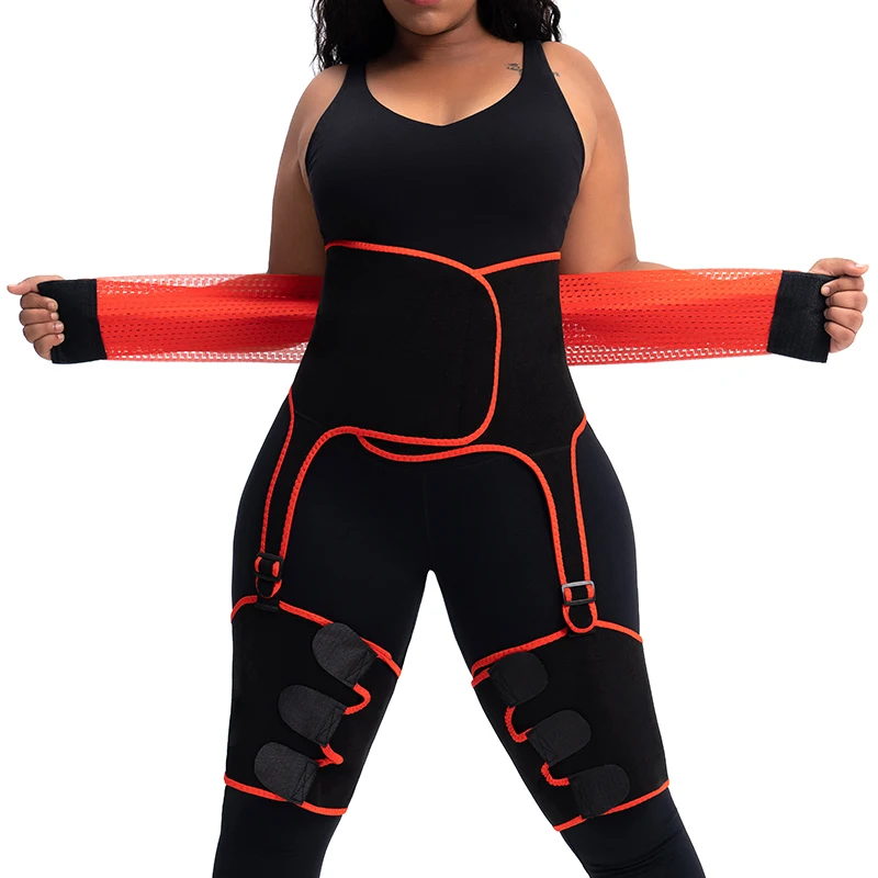 

CXZD 3 in 1 Women High Waist Thigh Trimmer and butt lifter Neoprene Sweat Shapewear Push Up Slimming Leg Shaper Adjustable Belt