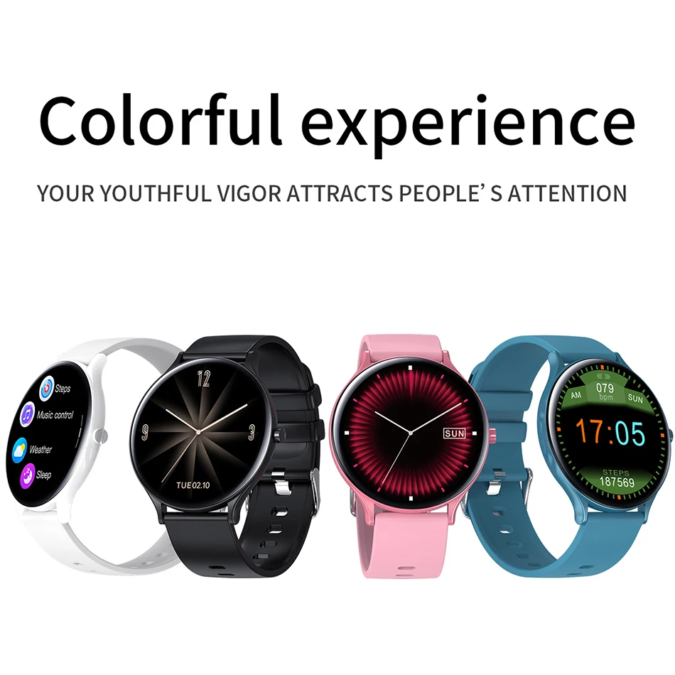 

Smart Watch Round Thin Sports Watches Men Women Heart Rate Monitor Thermometer IP67 Waterproof Fitness Band Fashion Smart Band