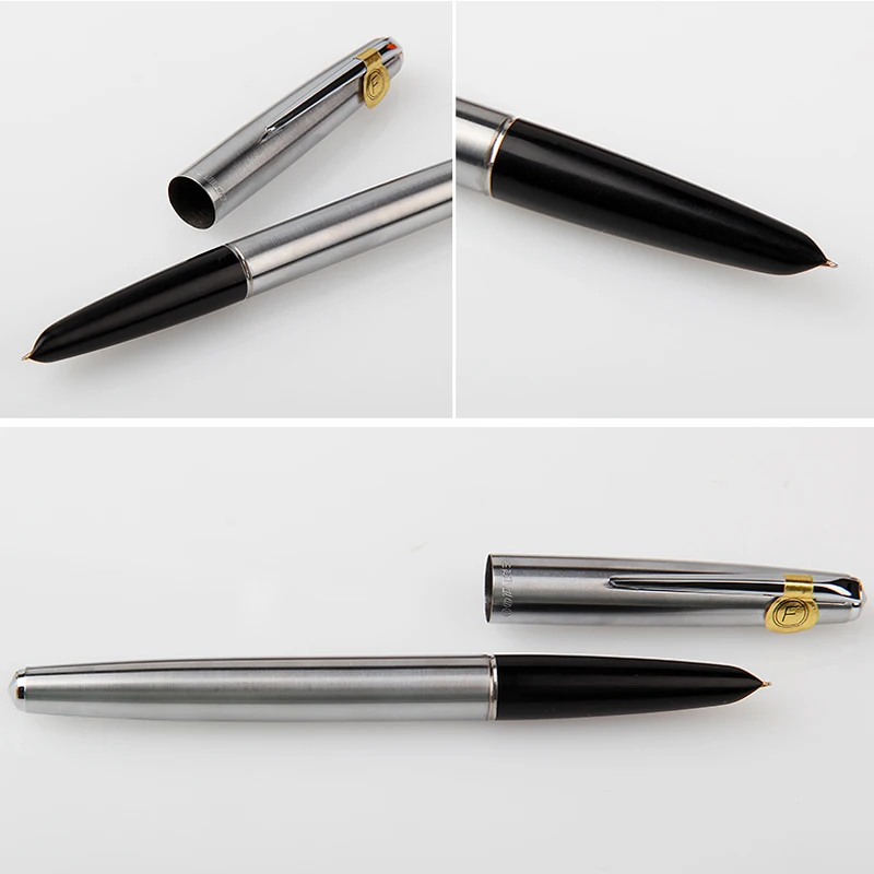 Ручка перьевая HERO 100 из нержавеющей стали чернильный набор золото 14 к перо