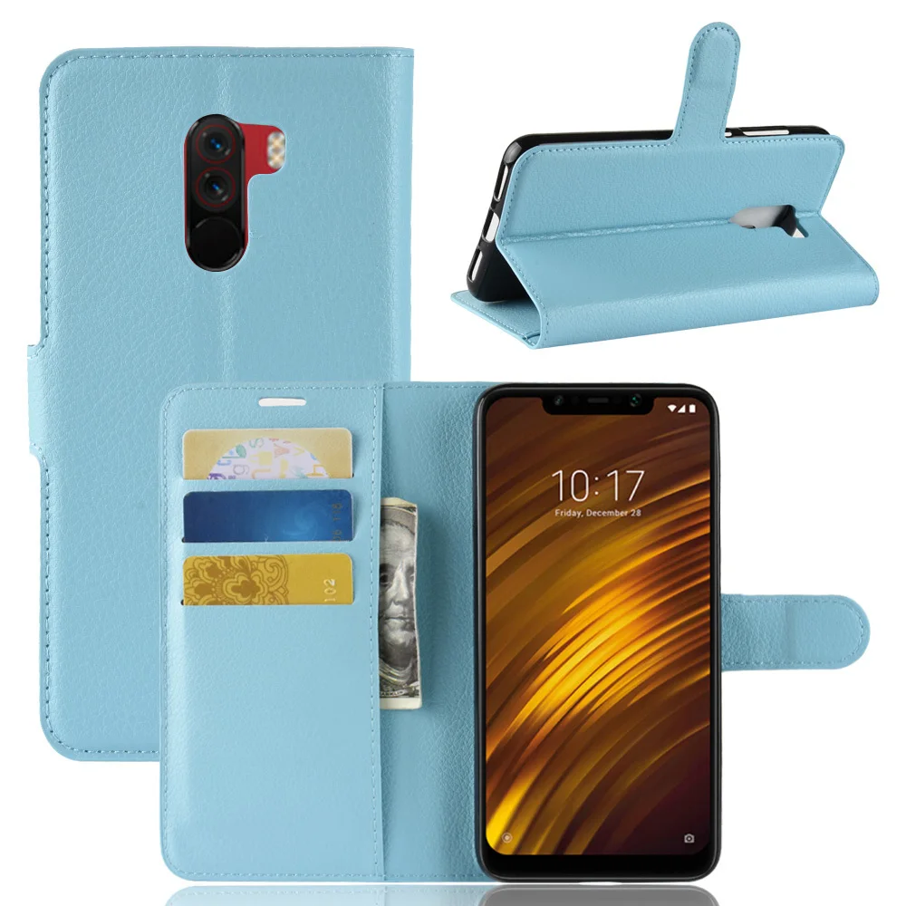 for xiaomi pocophone f1 poco f1 wallet case leather flip cover luxury xiomi xiami pocophone f1 tpu shell coque 6 18 phone case free global shipping