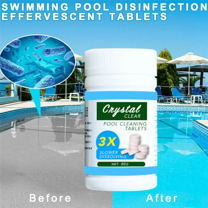 

50/100pcs Chlorine Tablets Multifunction Instant Disinfection Swimming Pool Tub Spa Water Purification Clarifier Cleaning Tools