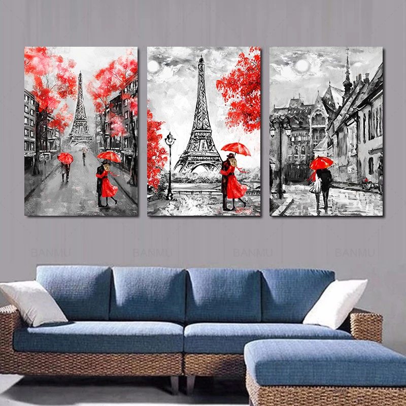 

Алмазная живопись 5d "сделай сам", красное дерево, Парижская башня, пейзаж, алмазная вышивка крестиком, полная круглая квадратная дрель, 3 шт., ...